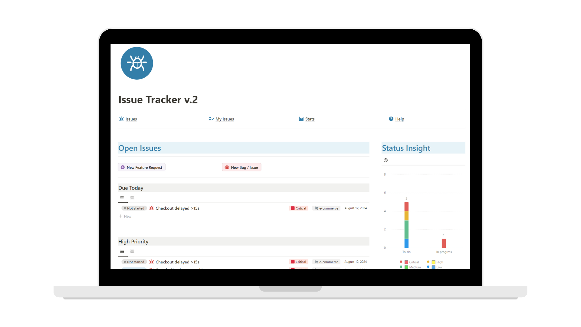 Issue Bug Tracker (Notion Template)