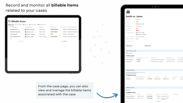 billable items