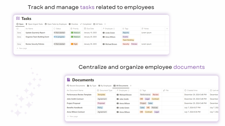 Tasks and Documents