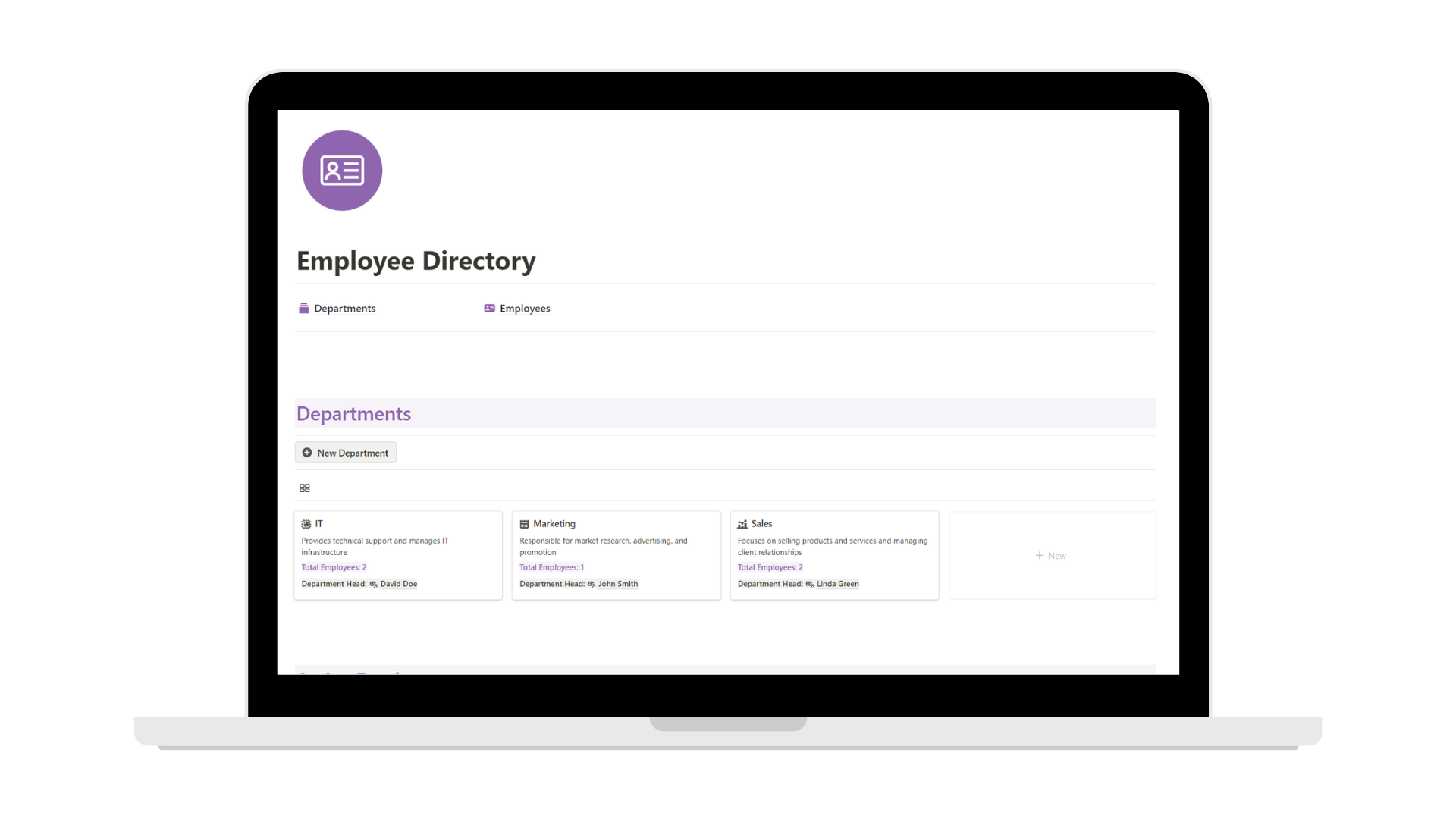 Employee Directory Notion template