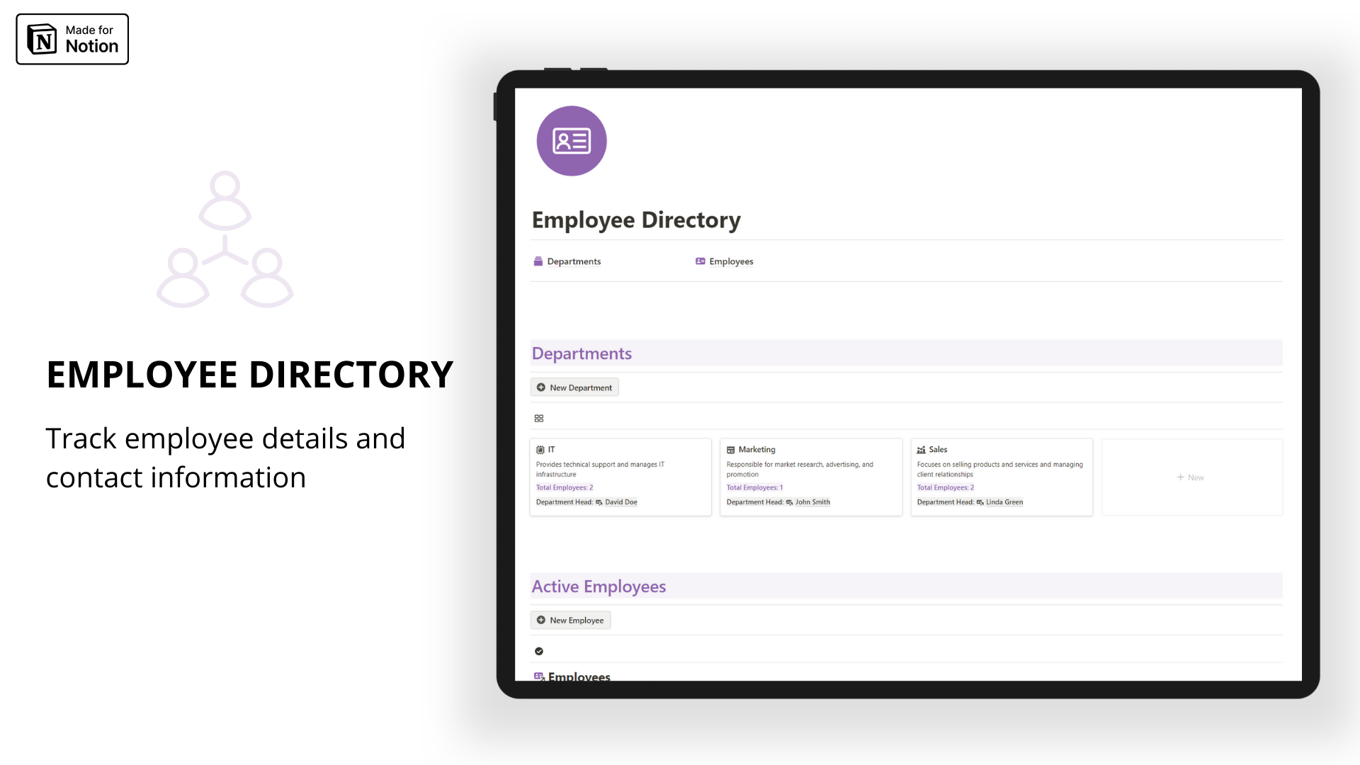 Employee Directory Notion template