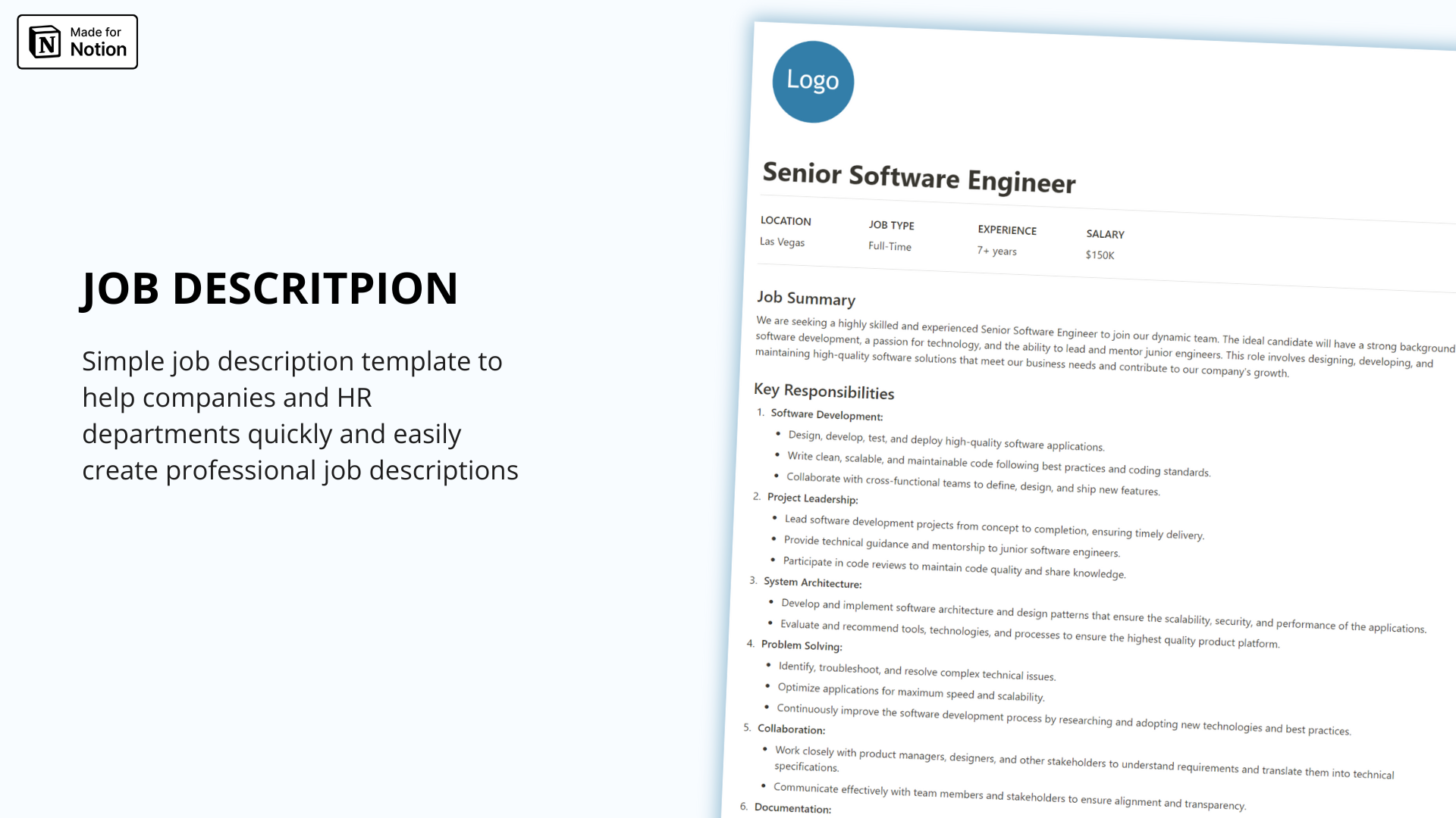 Job Description notion template