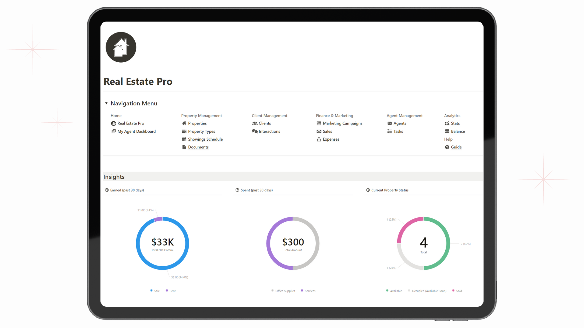 Real Estate Pro Management - Notion template