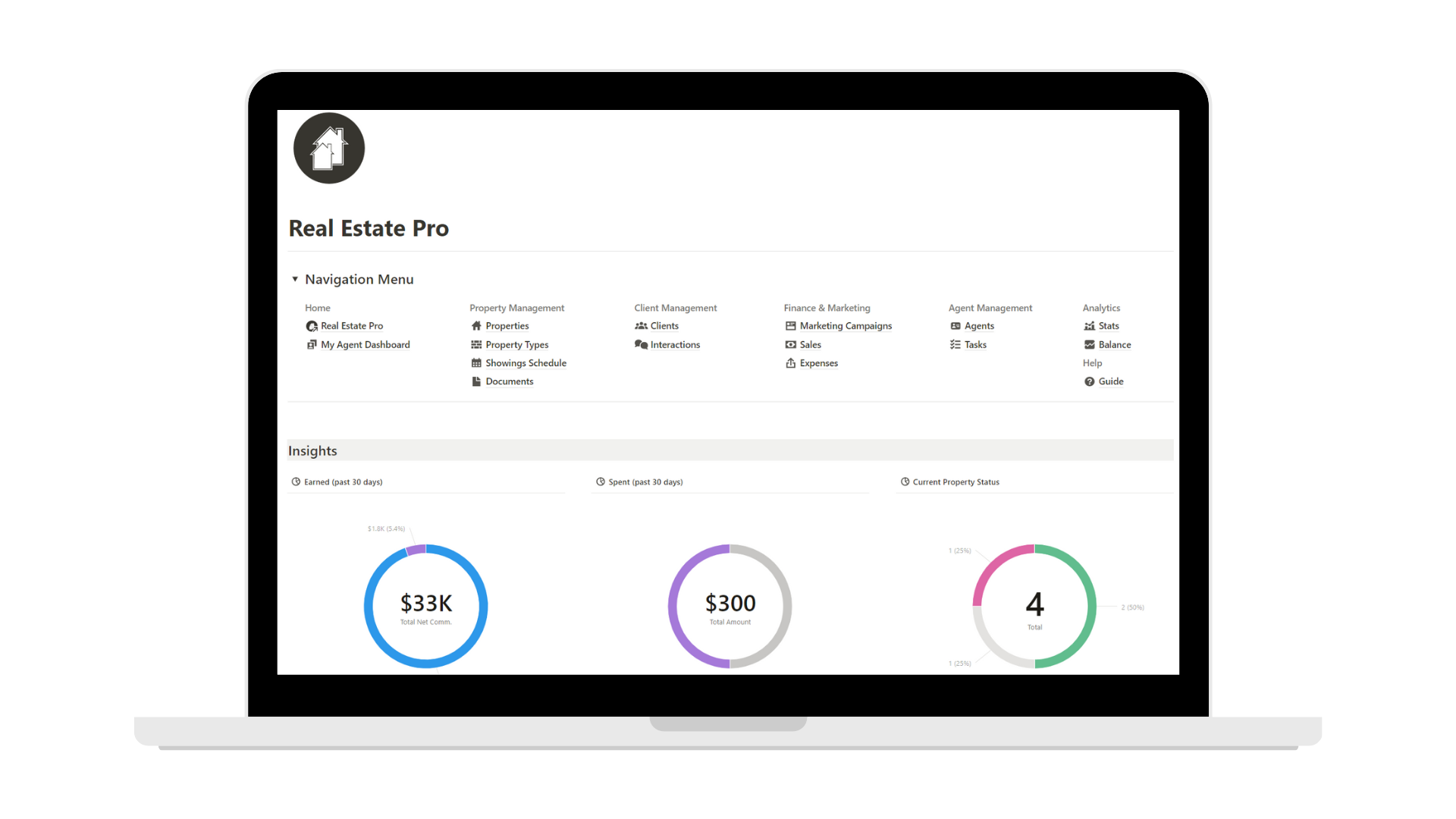 Real Estate Pro Management - Notion template