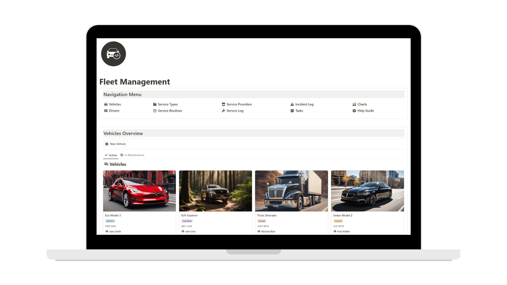 Notion Fleet Management template