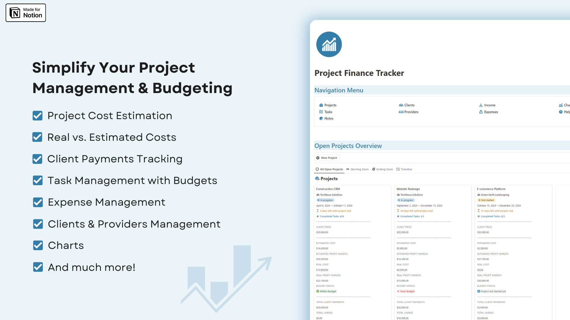 Project Finance Tracker - Notion template