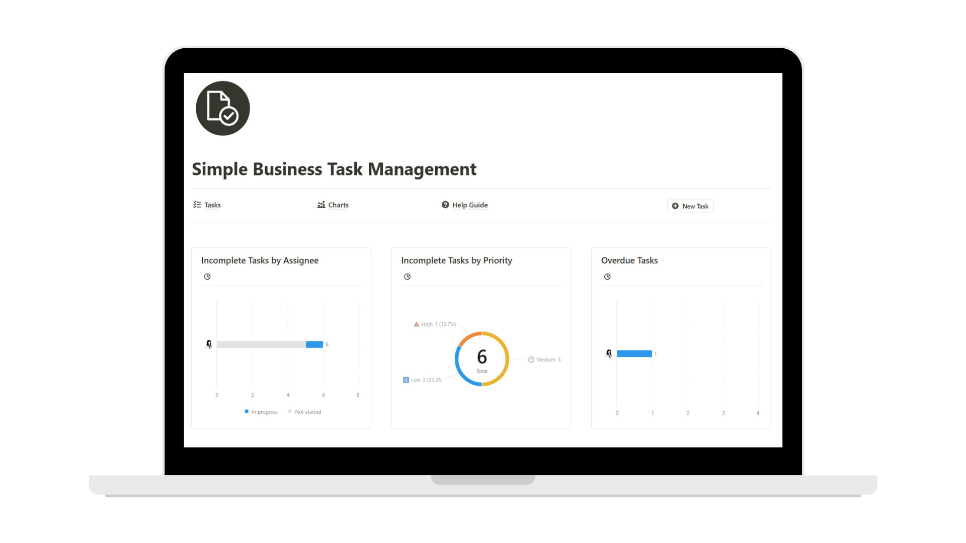 Simple Business Task Management Notion template