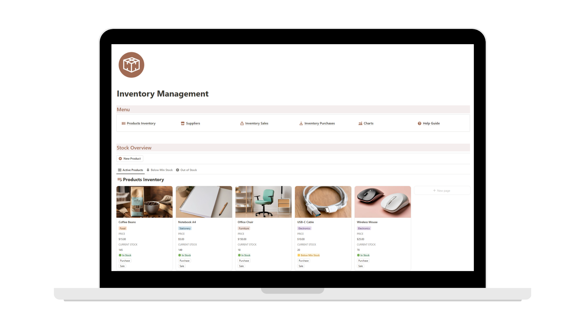 Inventory Management Notion template
