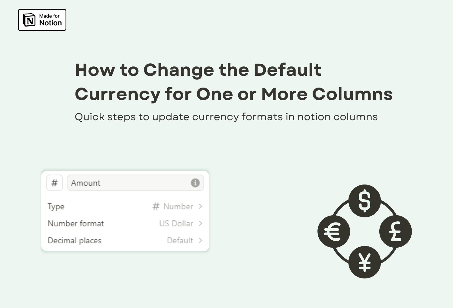 Change default currency in Notion